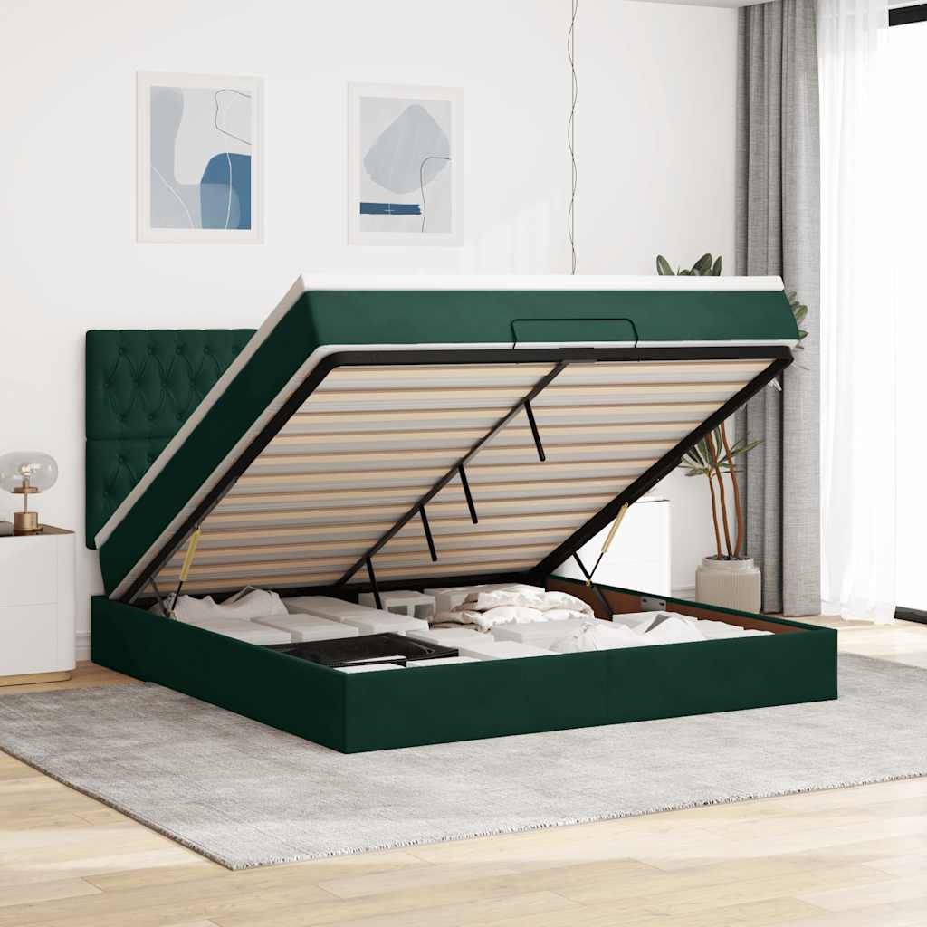Ottoman bed met matrassen en LED's 160x200cm fluweel is nu te koop bij PeponiXL, paradijselijk wonen!