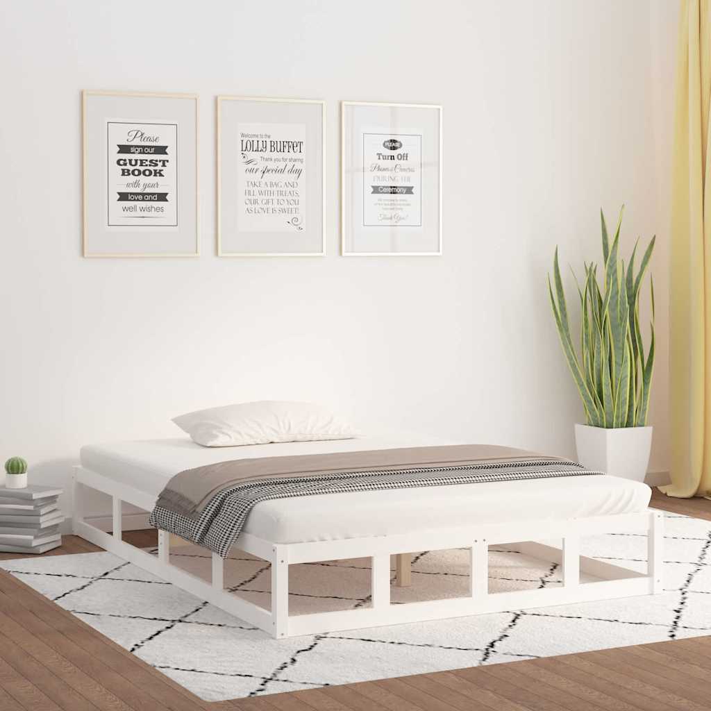 Bedframe massief hout wit 150x200 cm is nu te koop bij PeponiXL, paradijselijk wonen!