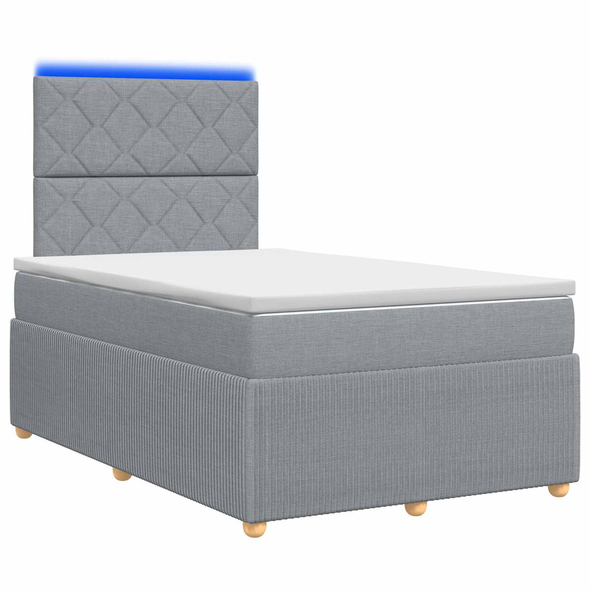 LED Boxspring Bed met Matras Lichtgrijs 120 x 190 cm Stof is nu te koop bij PeponiXL, paradijselijk wonen!