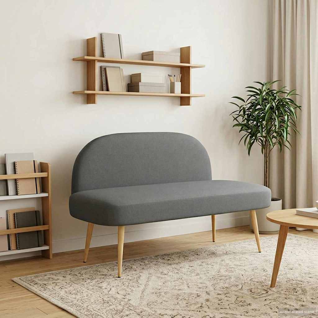 Beklede bank met rugleuning Donkergrijs 110 x 60 x 76 cm is nu te koop bij PeponiXL, paradijselijk wonen!