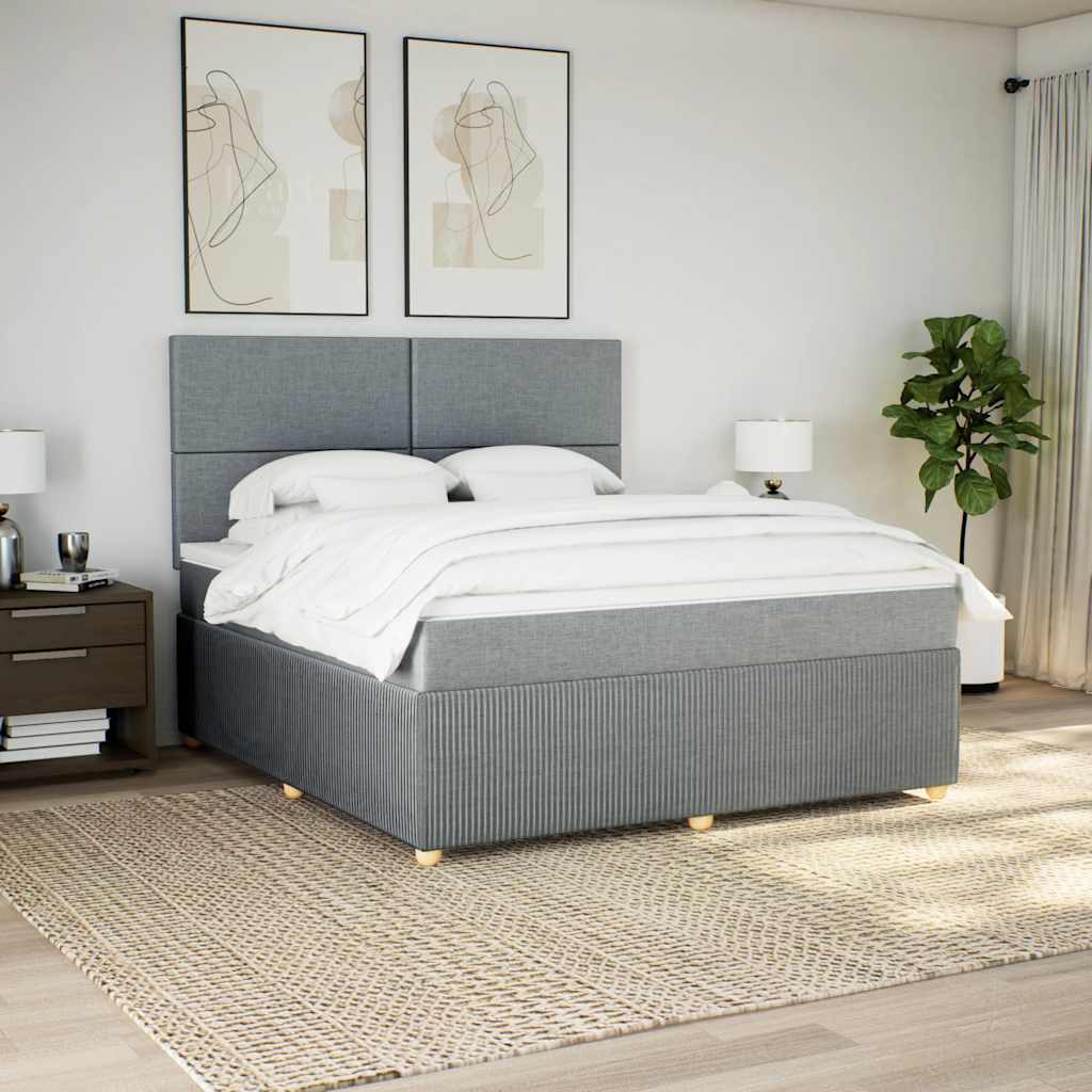 Boxspring met matras stof lichtgrijs 180x200 cm is nu te koop bij PeponiXL, paradijselijk wonen!