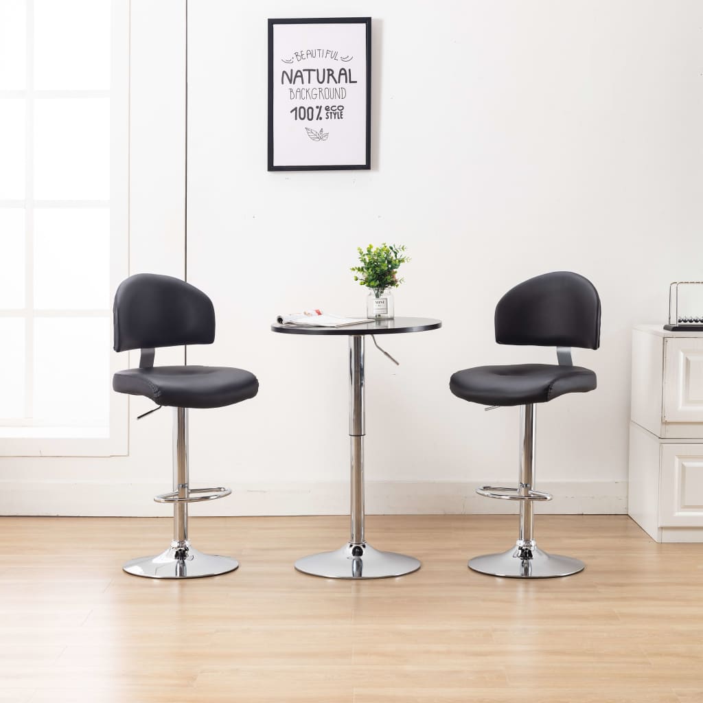 Barstoelen 2 st kunstleer zwart is nu te koop bij PeponiXL, paradijselijk wonen!