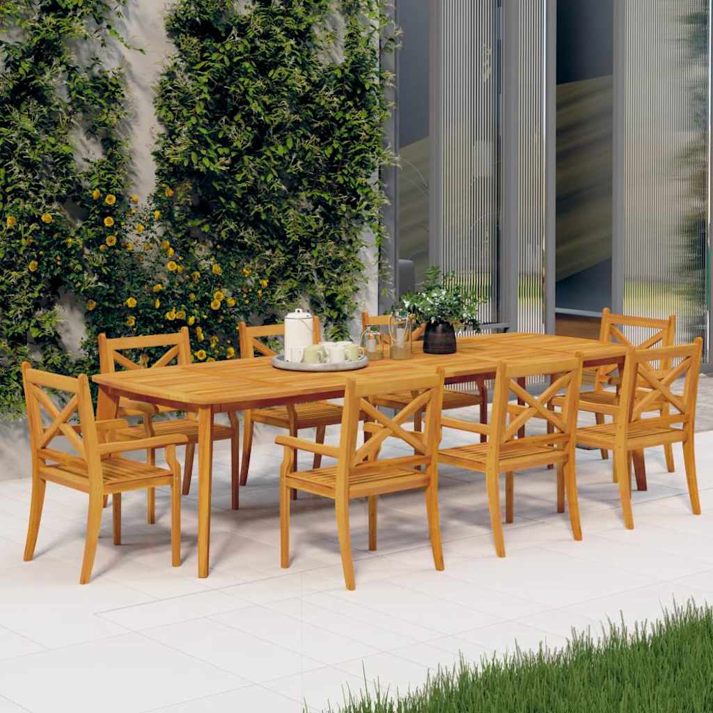 Tuinstoelen 8 st massief acaciahout is nu te koop bij PeponiXL, paradijselijk wonen!
