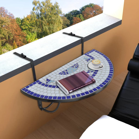 Balkontafel hangend mozaïek blauw en wit is nu te koop bij PeponiXL, paradijselijk wonen!