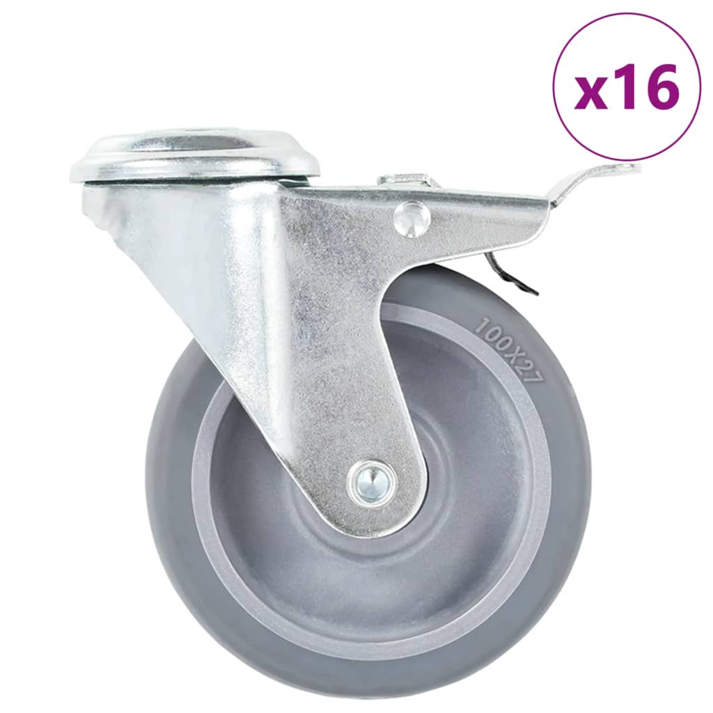 16 st Zwenkwielen met boutgaten 100 mm is nu te koop bij PeponiXL, paradijselijk wonen!