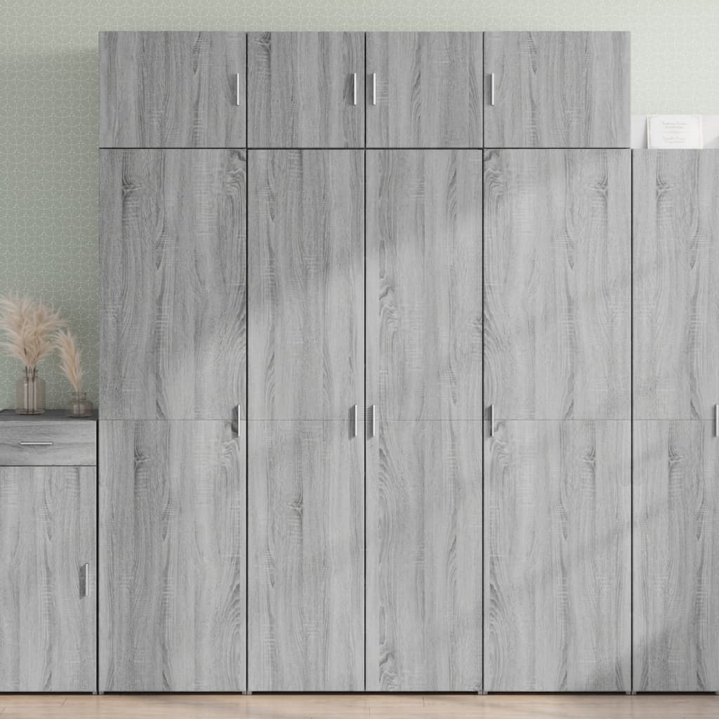 Hoge kast 80x42,5x185 cm bewerkt hout grijs sonoma eikenkleurig is nu te koop bij PeponiXL, paradijselijk wonen!