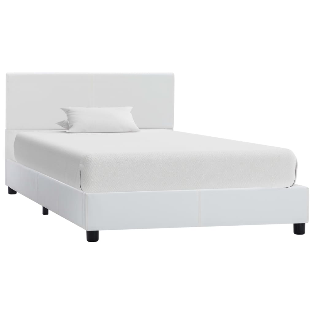 Bedframe kunstleer wit 100x200 cm is nu te koop bij PeponiXL, paradijselijk wonen!