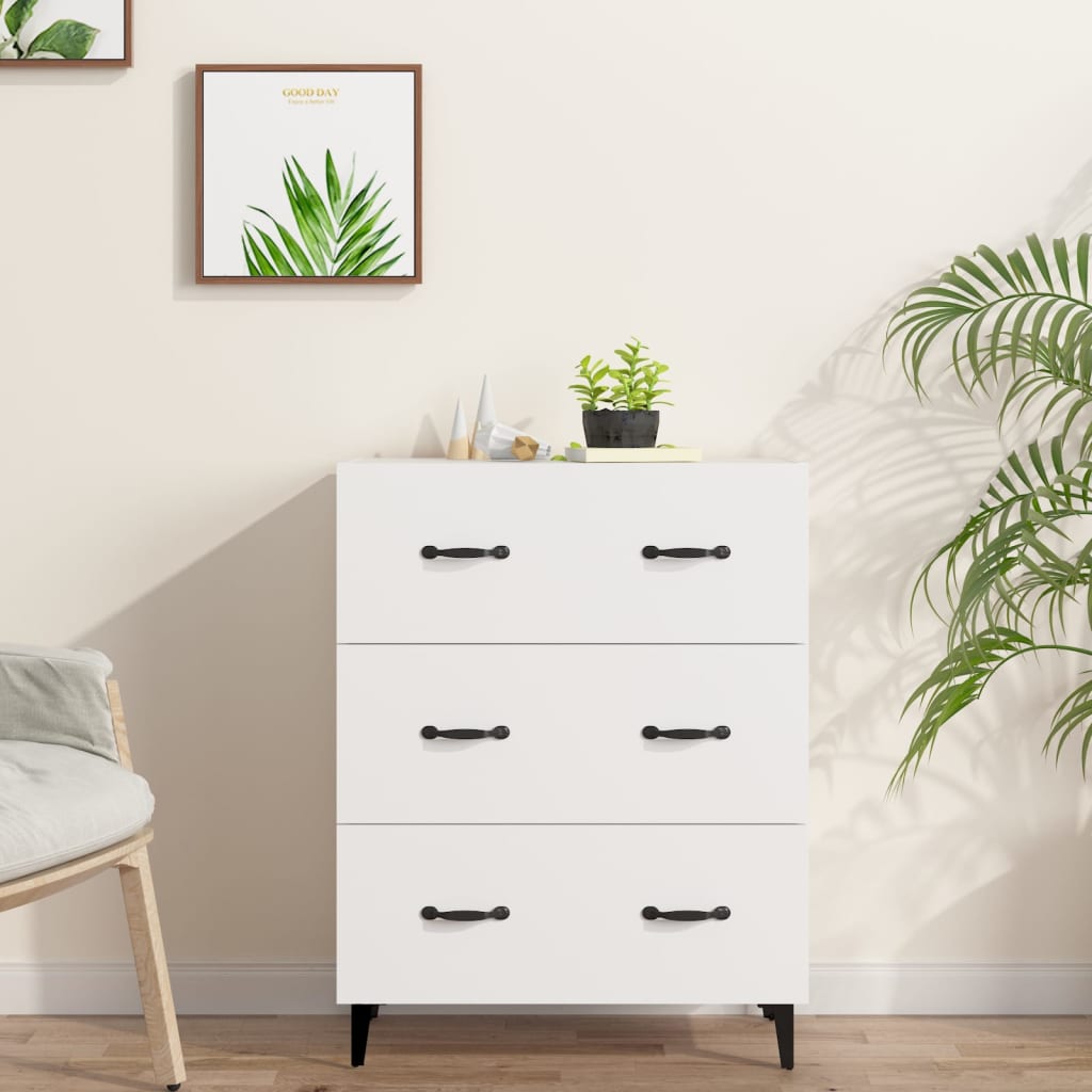 Dressoir 69,5x34x90 cm bewerkt hout wit is nu te koop bij PeponiXL, paradijselijk wonen!