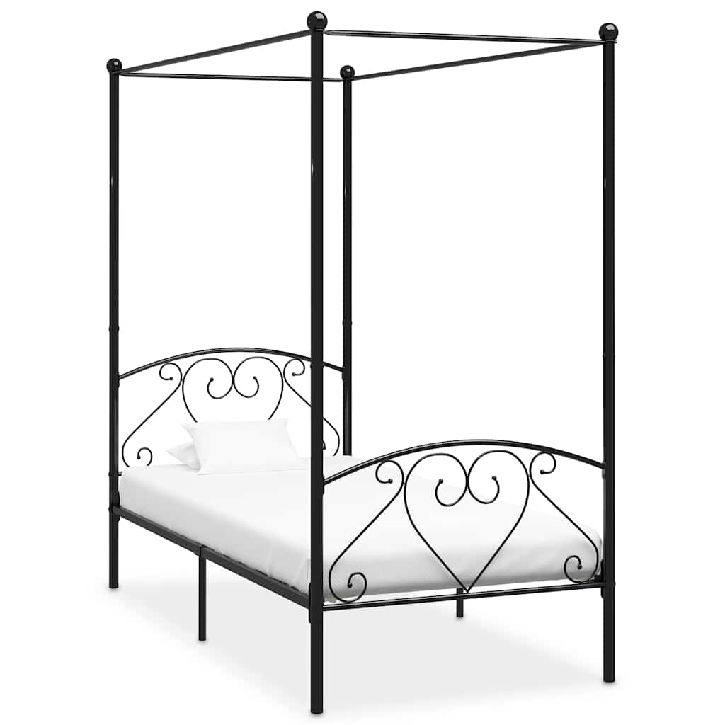 Hemelbedframe metaal zwart 120x200 cm is nu te koop bij PeponiXL, paradijselijk wonen!