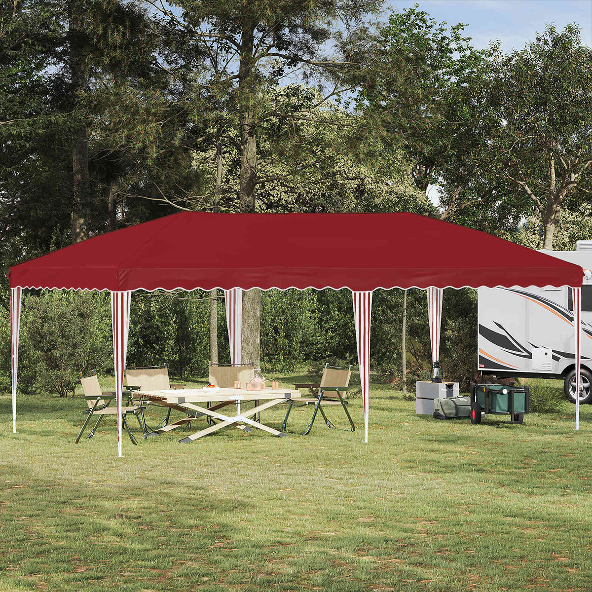 Pop-up Feesttent 575 x 290 x 245 cm Bordeauxrood is nu te koop bij PeponiXL, paradijselijk wonen!