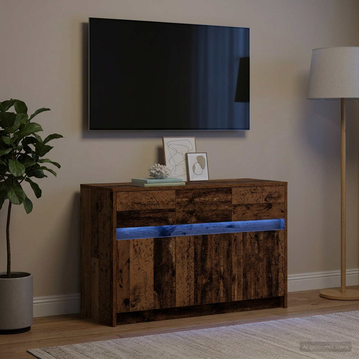TV-kast 91 x 34 x 61 cm Oud hout Bewerkt hout is nu te koop bij PeponiXL, paradijselijk wonen!