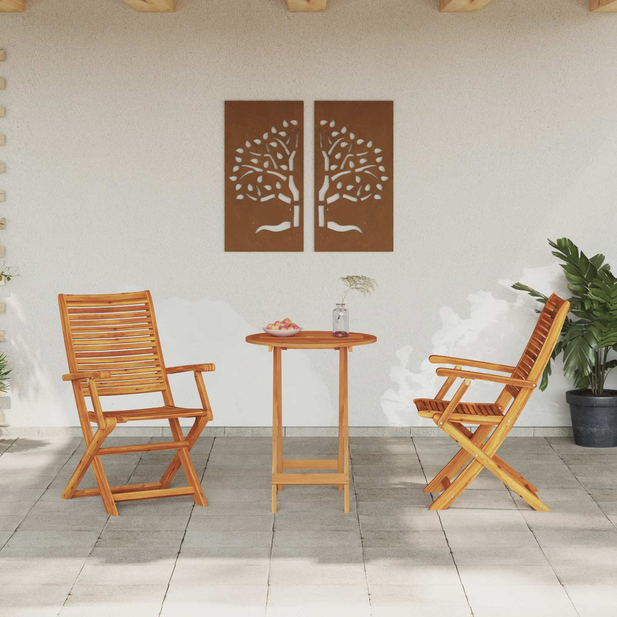 Vouw Bistro Set 3 pcs Bruin Massief Acaciahout is nu te koop bij PeponiXL, paradijselijk wonen!