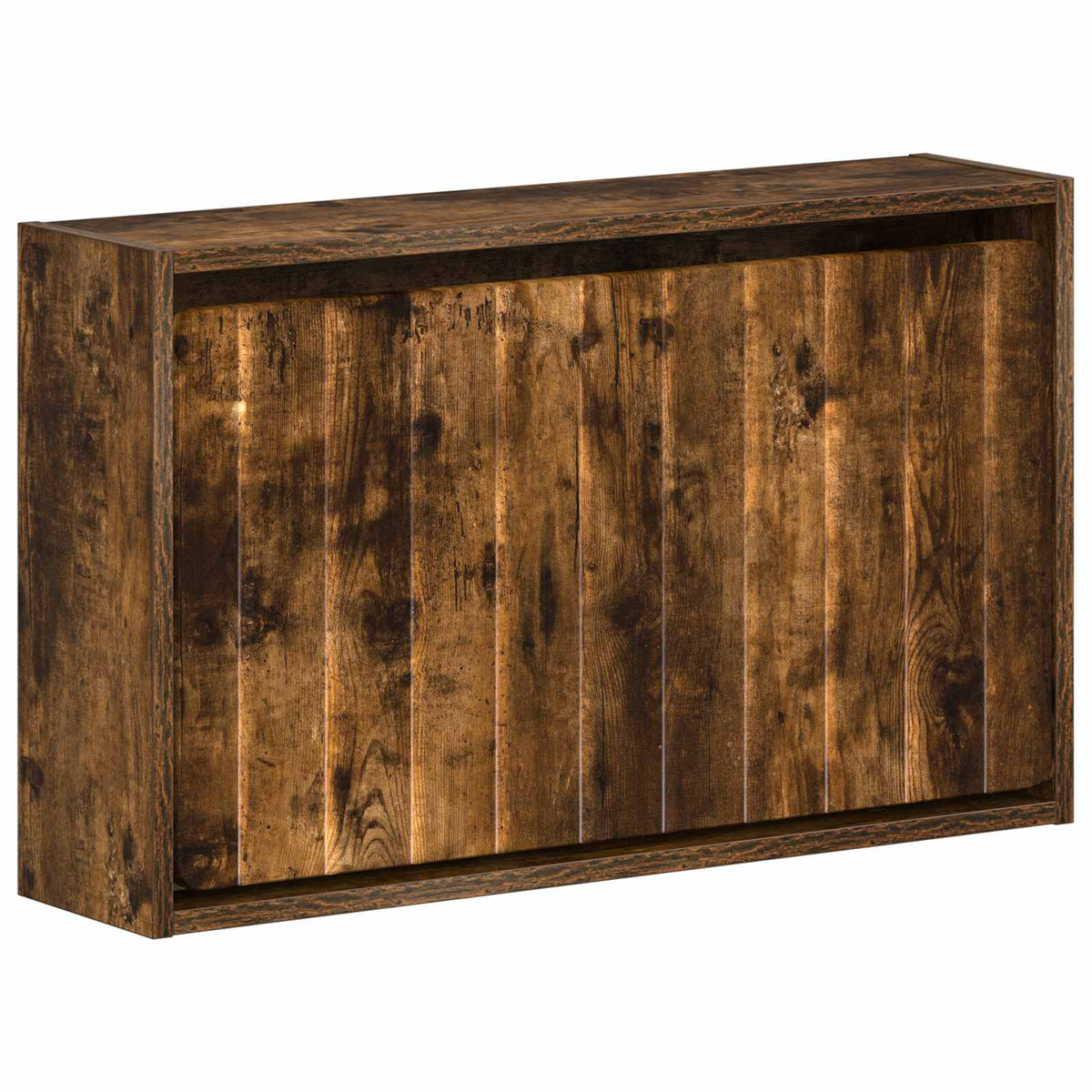 Wandgemonteerde Schoenkast ZWOLLE 71 x 17 x 43 cm Bewerkt hout is nu te koop bij PeponiXL, paradijselijk wonen!
