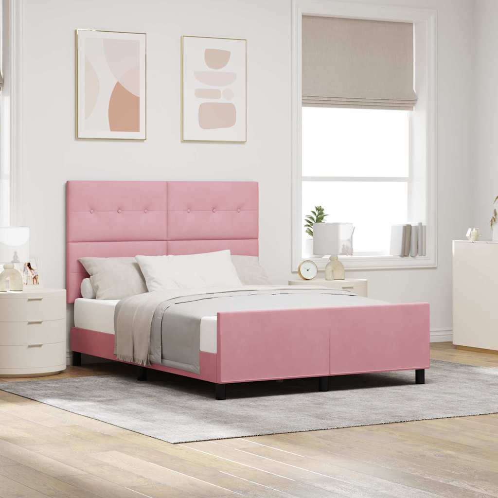 Boxspringbed met hoofdeinde Roze 160 x 200 cm Fluweel is nu te koop bij PeponiXL, paradijselijk wonen!