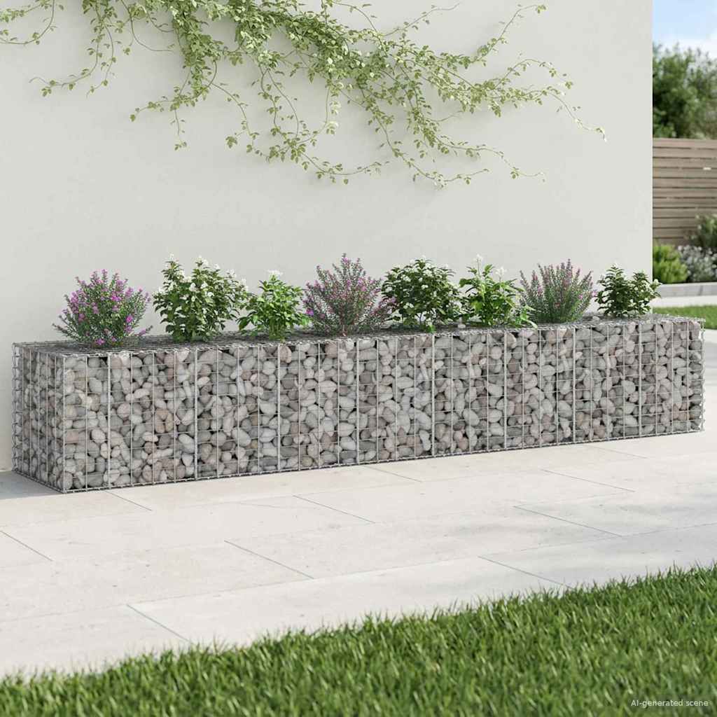 Gabion Verhoogd Bed 2 pcs Zilver 340 x 60 x 55 cm is nu te koop bij PeponiXL, paradijselijk wonen!