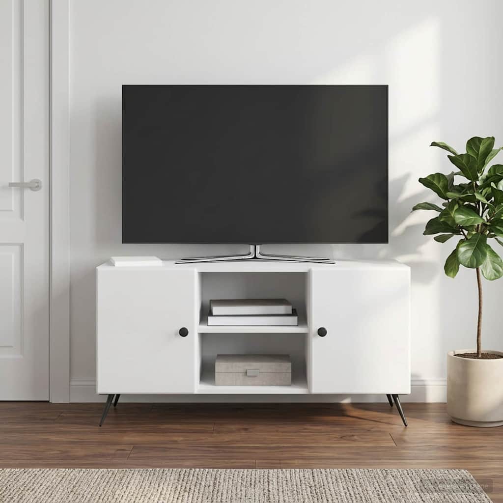 TV-kast Hoogglans Wit 102 x 34,5 x 50 cm Bewerkt hout is nu te koop bij PeponiXL, paradijselijk wonen!