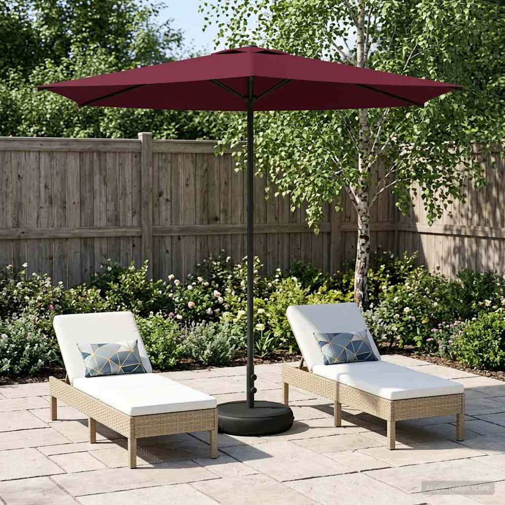 Tuinparasol met Basis 270 x 270 cm Polyester Rechthoekig is nu te koop bij PeponiXL, paradijselijk wonen!