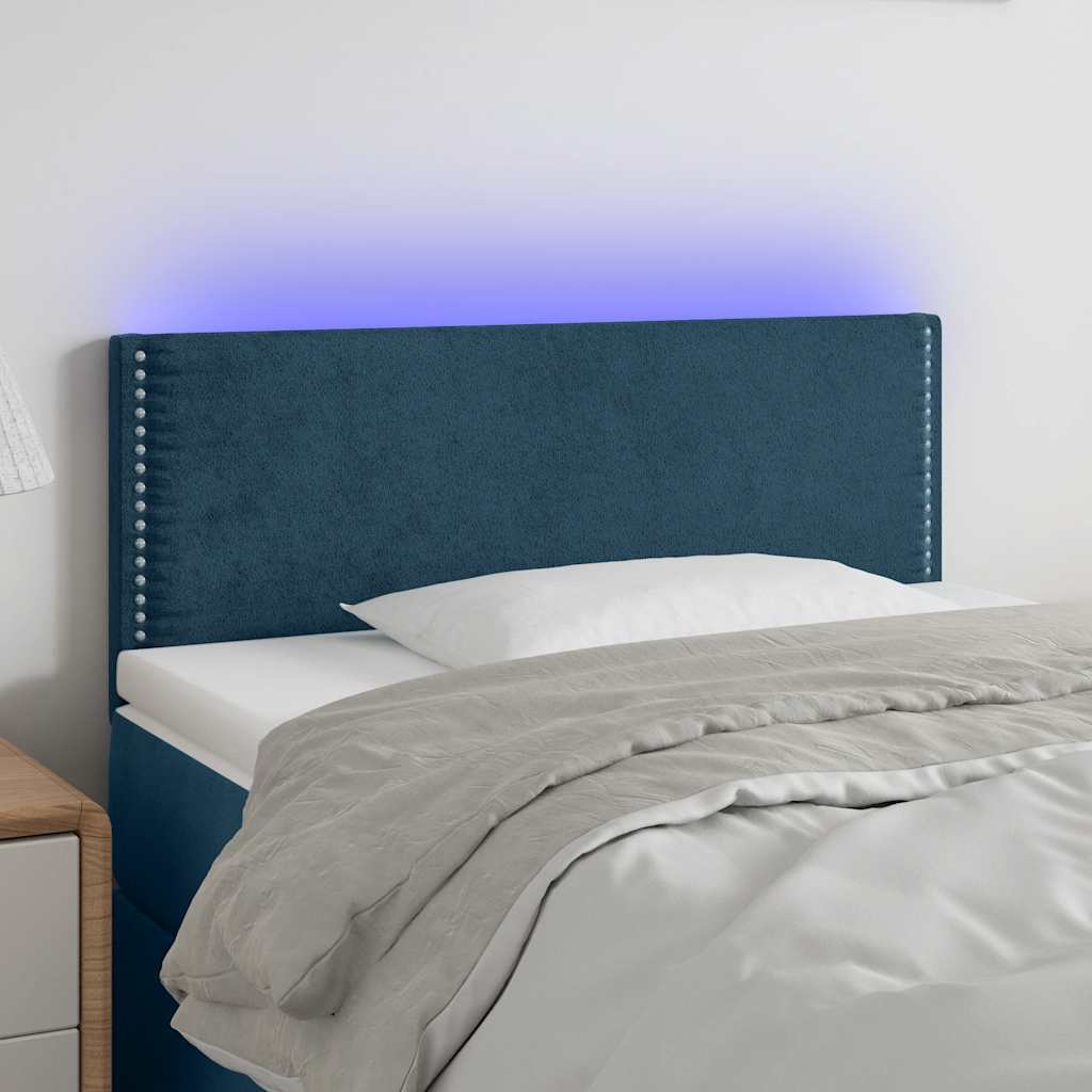 Hoofdbord LED 100x5x78/88 cm fluweel donkerblauw is nu te koop bij PeponiXL, paradijselijk wonen!