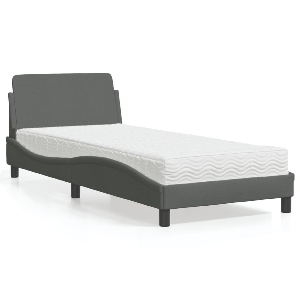 Bed met matras "Dover" stof donkergrijs 80x200 cm is nu te koop bij PeponiXL, paradijselijk wonen!