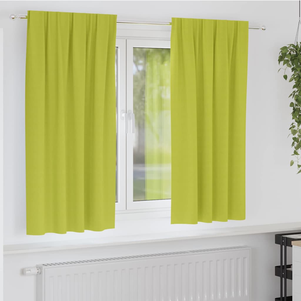 Zwart-out Gordijnen met Ringen 2 pcs Groen 175 x 140 cm is nu te koop bij PeponiXL, paradijselijk wonen!