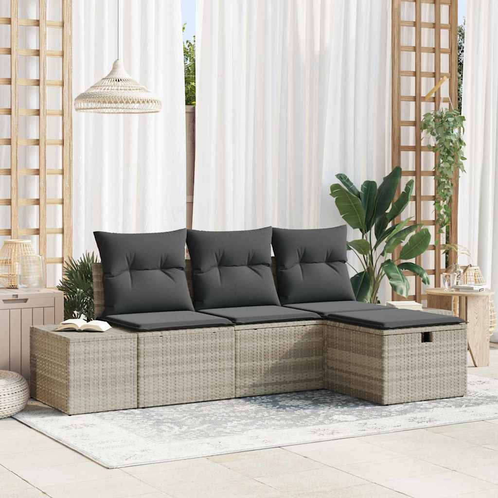 Tuin Sofa Set 4 st poly rattan is nu te koop bij PeponiXL, paradijselijk wonen!