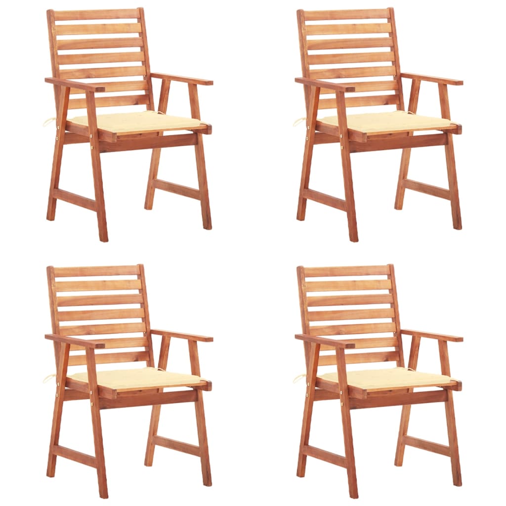 Tuinstoelen 4 st met kussens massief acaciahout is nu te koop bij PeponiXL, paradijselijk wonen!
