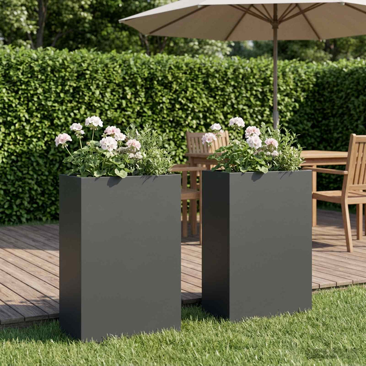 Plantenbak 2 st Antraciet 50 x 20 x 75 cm Koudgewalst staal is nu te koop bij PeponiXL, paradijselijk wonen!