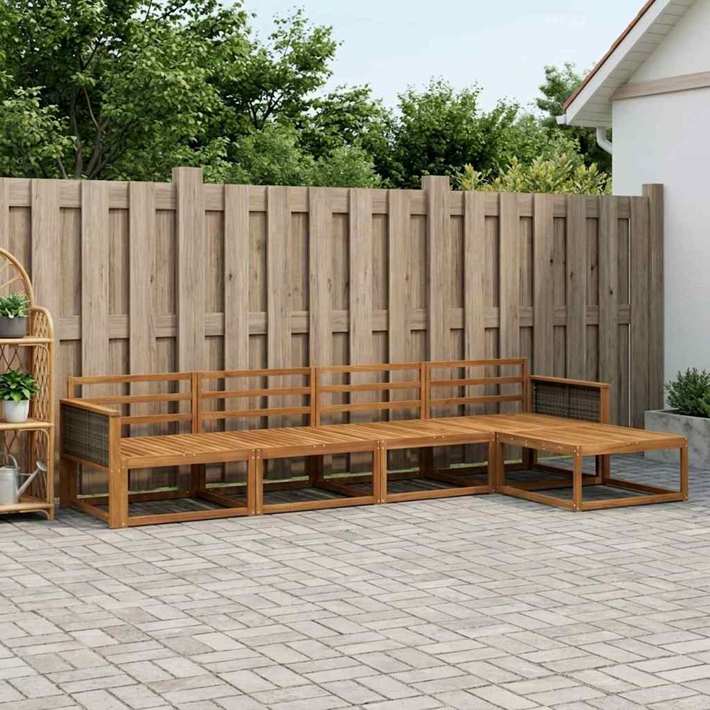 Buiten bankenset 5 pcs Naturel Massief Acaciahout is nu te koop bij PeponiXL, paradijselijk wonen!