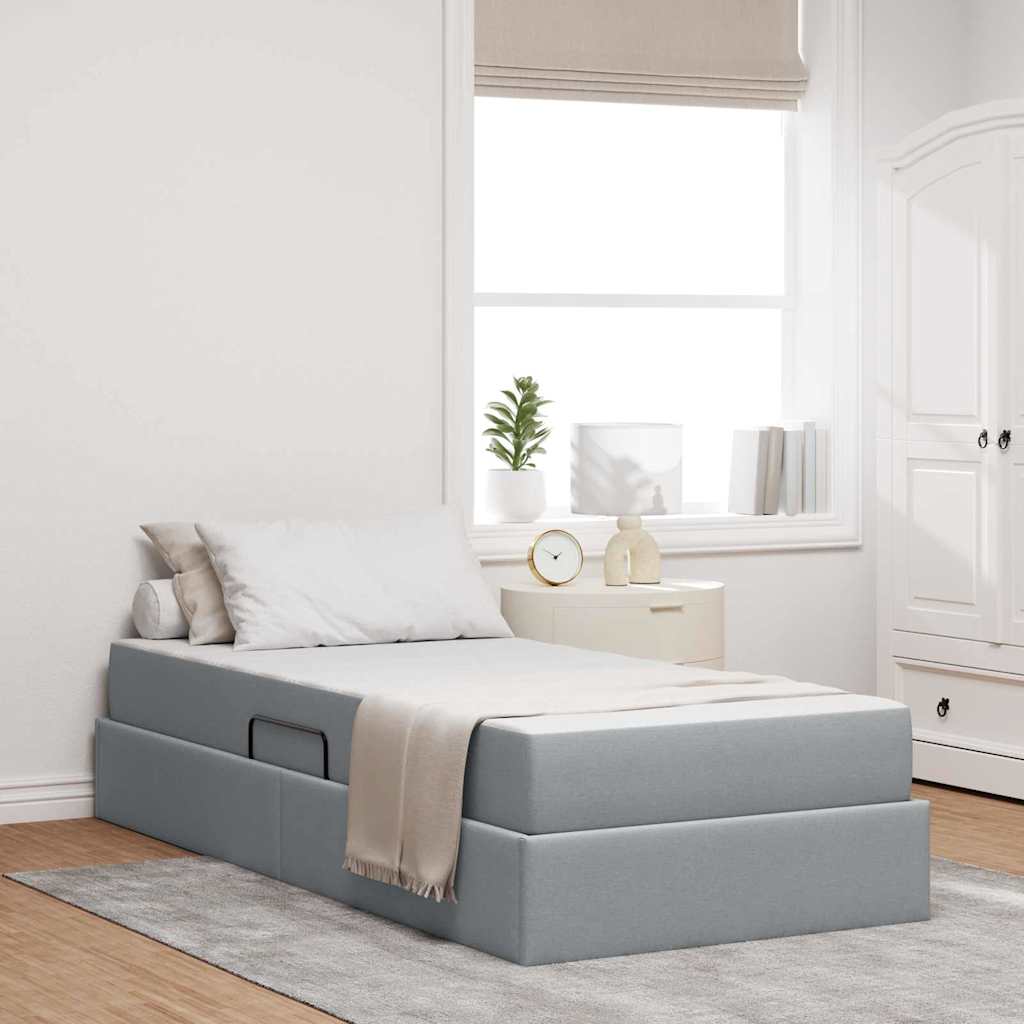 Opbergbed met matras Lichtgrijs 90 x 200 cm Polyester is nu te koop bij PeponiXL, paradijselijk wonen!
