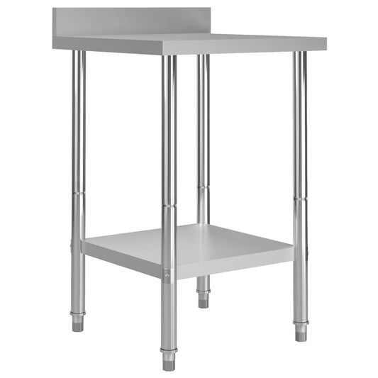 Keukenwerktafel met spatscherm 60x60x93 cm roestvrij staal is nu te koop bij PeponiXL, paradijselijk wonen!