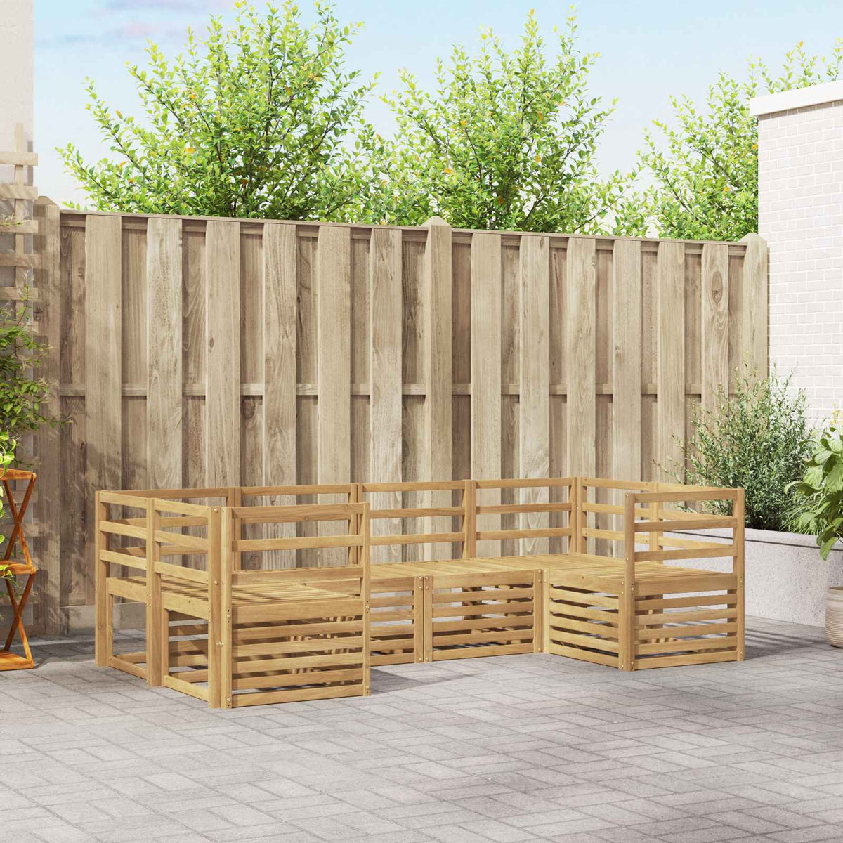 Buiten bankenset 6 pcs Wit 245 x 126,5 x 73 cm is nu te koop bij PeponiXL, paradijselijk wonen!