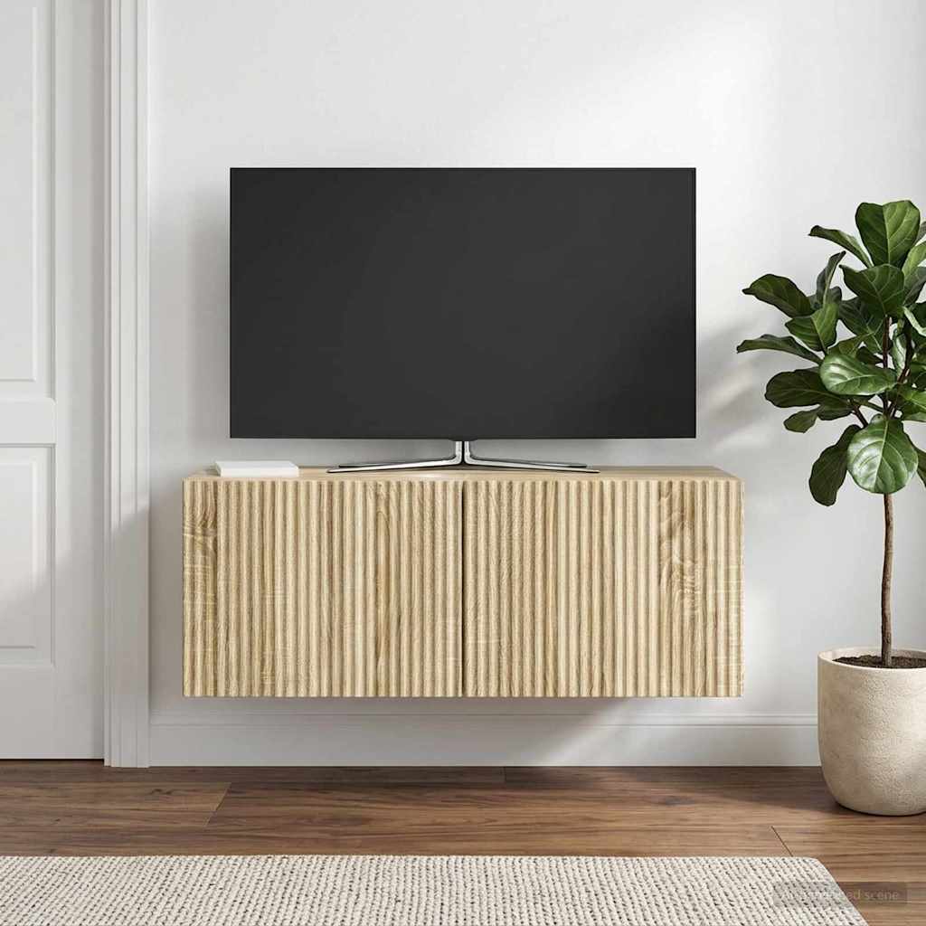 Wandbeugel TV-kast Sonoma Eiken 78,5 x 31 x 30 cm Bewerkt hout is nu te koop bij PeponiXL, paradijselijk wonen!