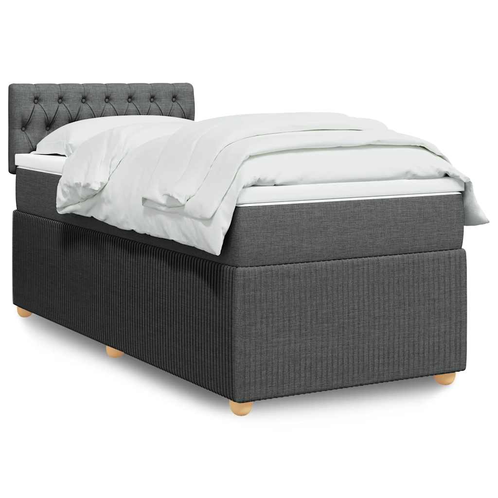 Boxspring met matras stof donkergrijs 90x190 cm is nu te koop bij PeponiXL, paradijselijk wonen!