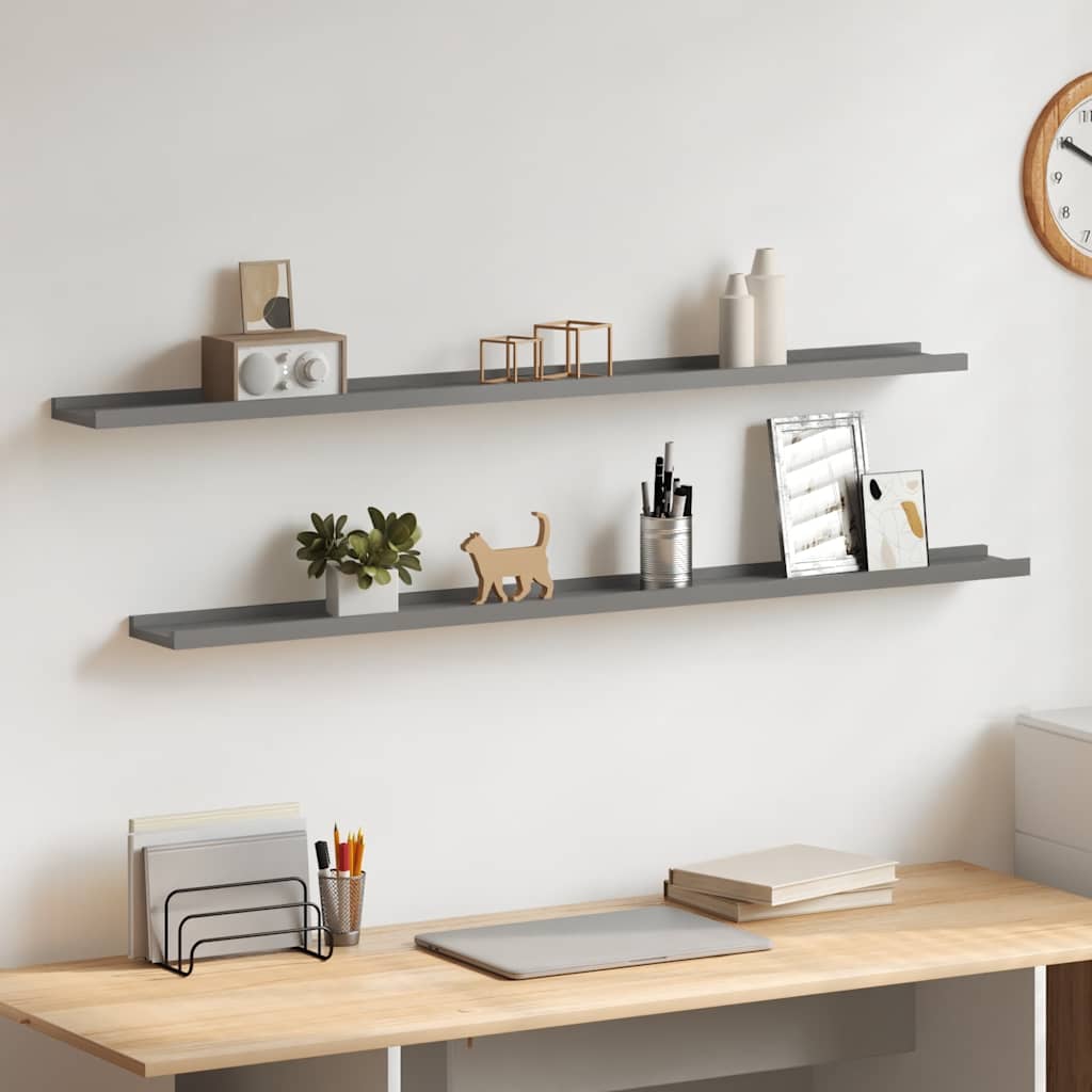 Wandschappen 2 st 115x9x3 cm grijs is nu te koop bij PeponiXL, paradijselijk wonen!