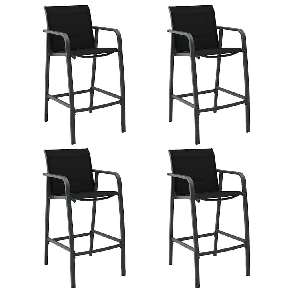 Tuinbarstoelen 4 st textileen zwart is nu te koop bij PeponiXL, paradijselijk wonen!
