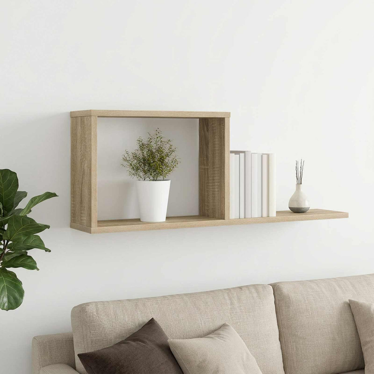 Zwevende schappen Sonoma Eiken 80 x 15 x 30 cm Bewerkt hout is nu te koop bij PeponiXL, paradijselijk wonen!