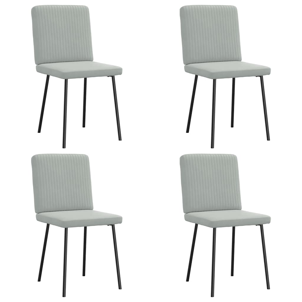 Eetkamerstoelen 4 st fluweel lichtgrijs is nu te koop bij PeponiXL, paradijselijk wonen!