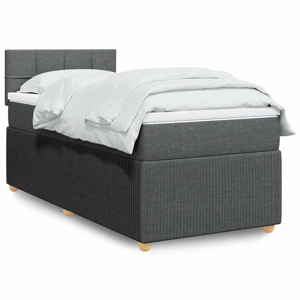 Boxspring met matras stof donkergrijs 90x200 cm is nu te koop bij PeponiXL, paradijselijk wonen!