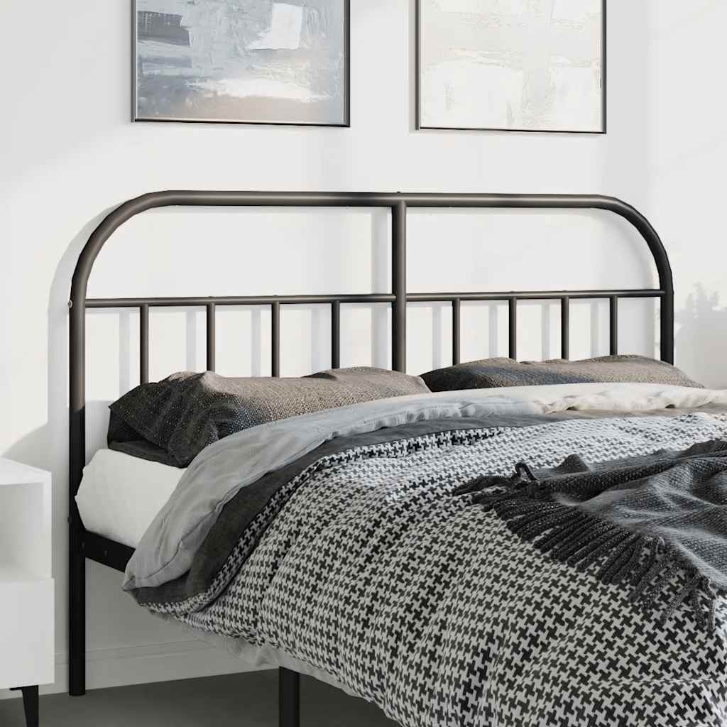 Vervangend hoofdbord metaal zwart 135 cm is nu te koop bij PeponiXL, paradijselijk wonen!