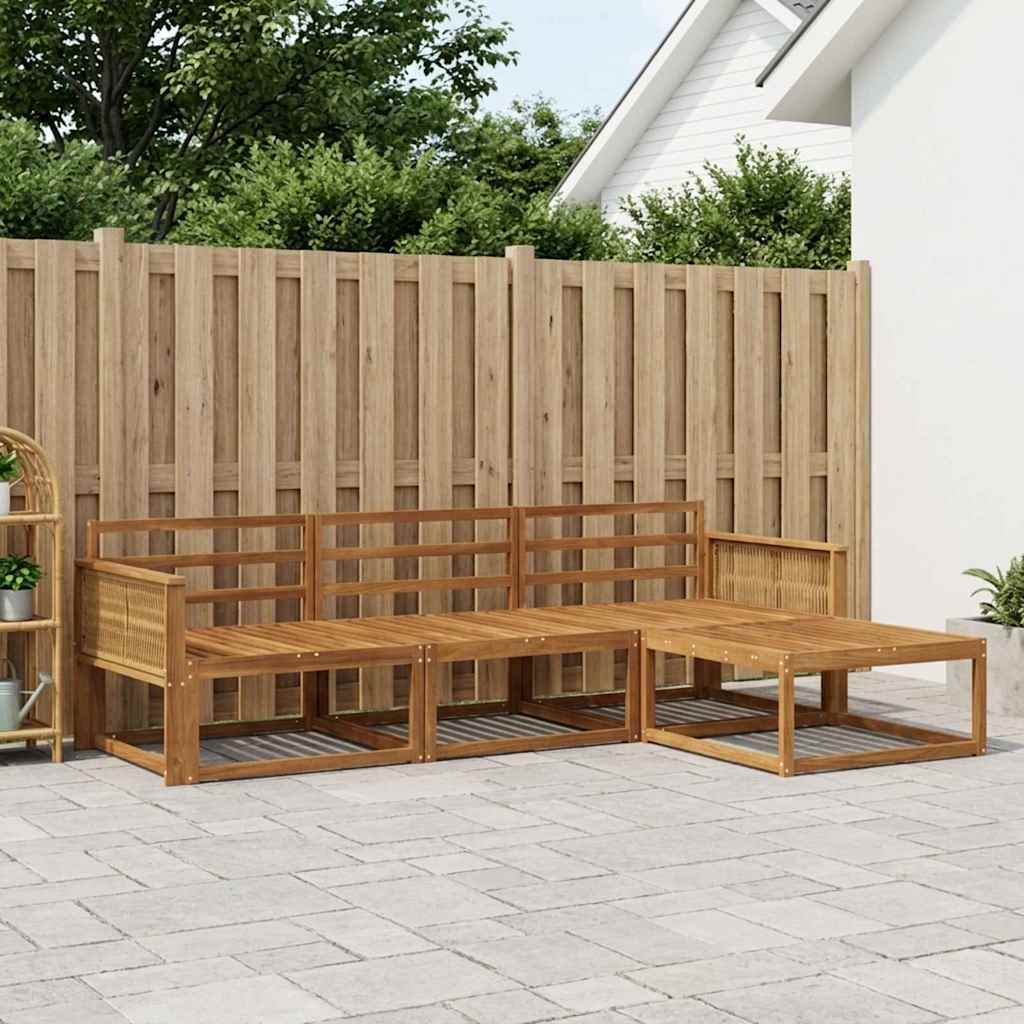 Buiten bankenset 4 pcs Naturel Massief Acaciahout is nu te koop bij PeponiXL, paradijselijk wonen!