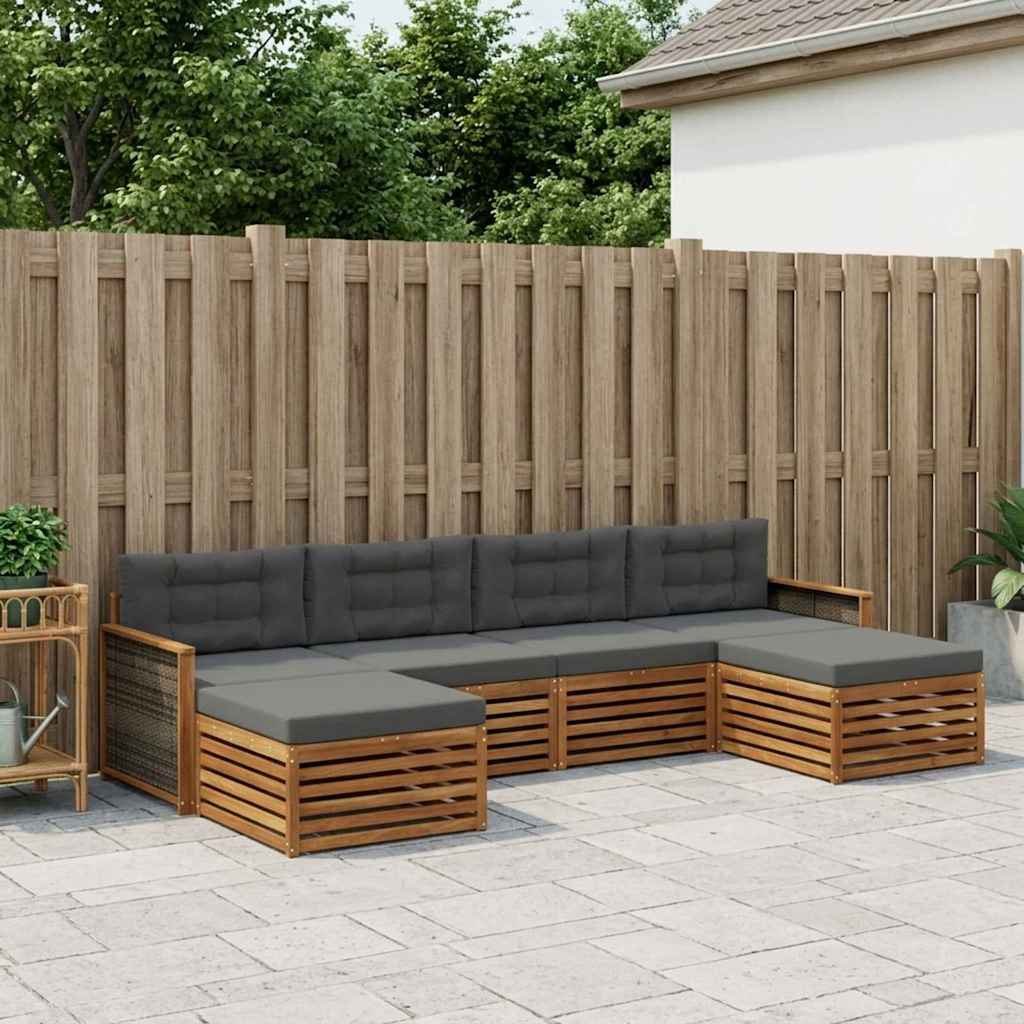 Sofa-Sets met kussen 6 pcs Massief Acaciahout is nu te koop bij PeponiXL, paradijselijk wonen!