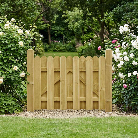 Tuinpoort 100 x 75 cm Massief grenenhout Groen is nu te koop bij PeponiXL, paradijselijk wonen!