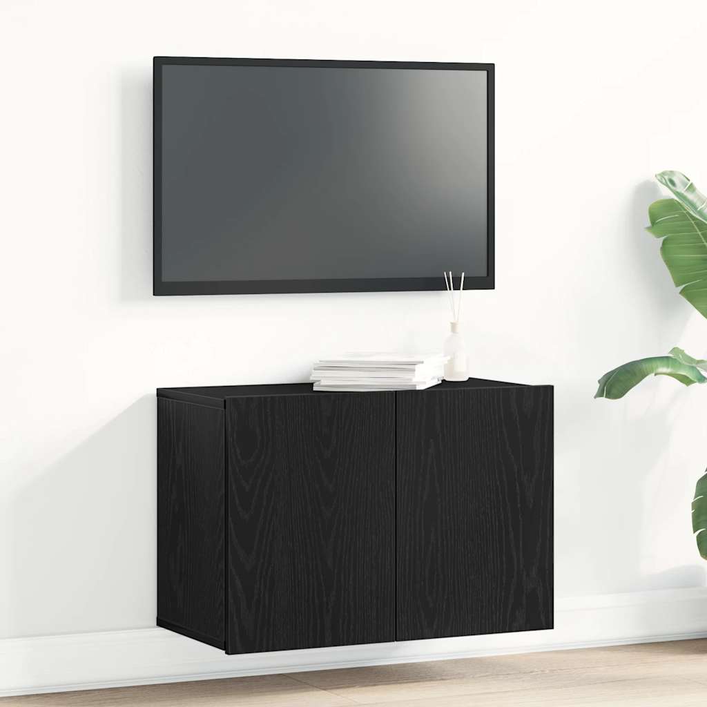 Tv-meubel 60x30x41 cm bewerkt hout zwart eikenkleurig is nu te koop bij PeponiXL, paradijselijk wonen!