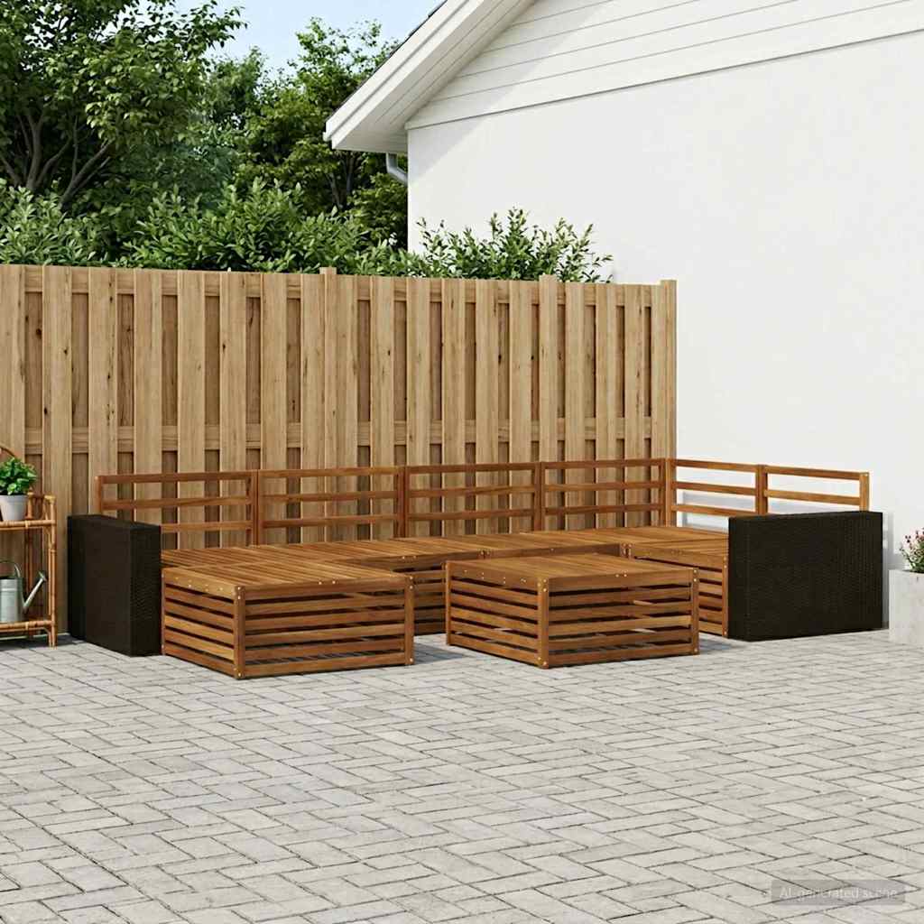 Buiten bankenset 7 pcs Naturel is nu te koop bij PeponiXL, paradijselijk wonen!