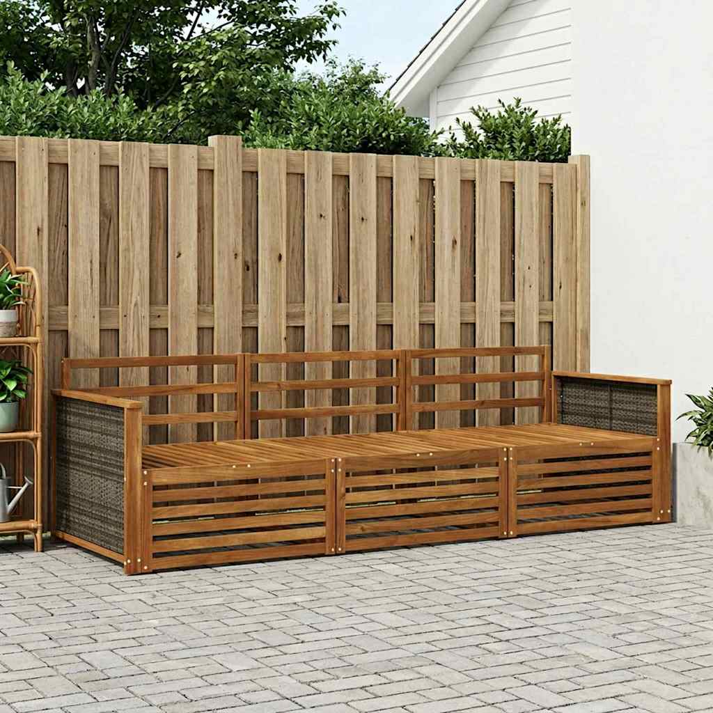 Buiten bankenset 3 pcs Naturel Massief Acaciahout is nu te koop bij PeponiXL, paradijselijk wonen!