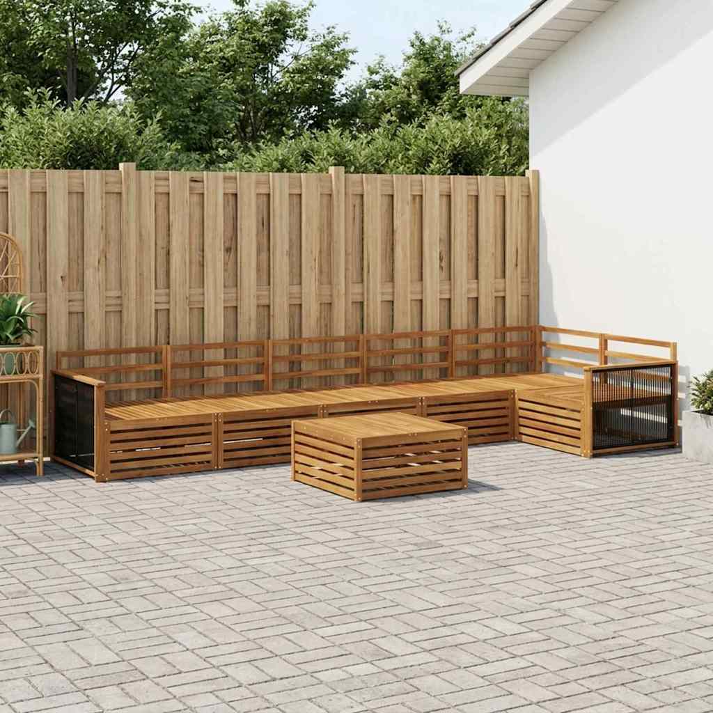 Buiten bankenset 7 pcs Naturel Massief Acaciahout is nu te koop bij PeponiXL, paradijselijk wonen!