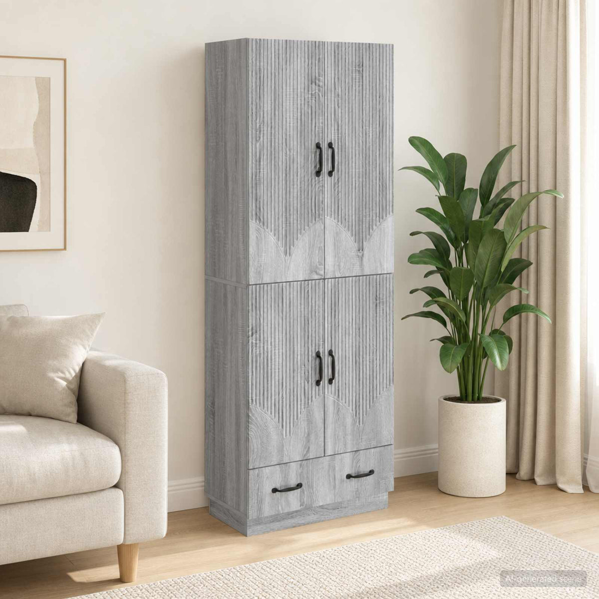 Kastenset 2 pcs Grijs Sonoma Bewerkt hout is nu te koop bij PeponiXL, paradijselijk wonen!