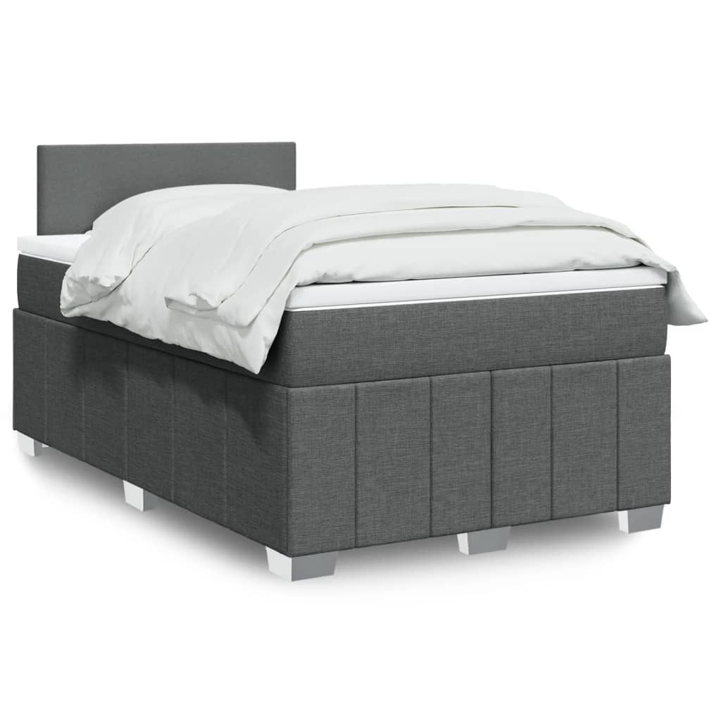 Boxspring met matras stof donkergrijs 120x190 cm is nu te koop bij PeponiXL, paradijselijk wonen!