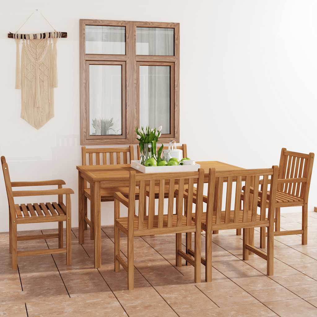 7-delige tuinset 150x90 cm massief teakhout is nu te koop bij PeponiXL, paradijselijk wonen!