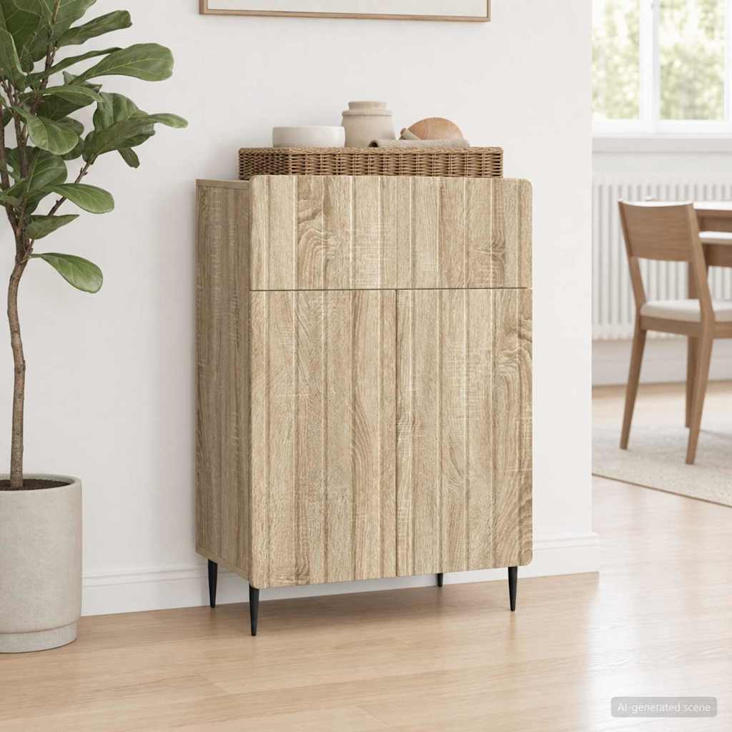 Dressoir met lade Sonoma Eiken 66 x 34,5 x 92 cm Bewerkt hout is nu te koop bij PeponiXL, paradijselijk wonen!